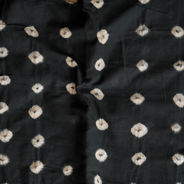 ( Precut 2.40 Meter ) Pure Cotton Bandani Rust Black With White Tie And Dye Fabric