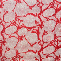 Pure Cotton Jaipuri Red With White Flower Jaal  Hand Block Print Fabric
