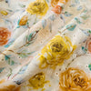 ( Width 42 Inches ) Pure Cotton Hakoba Light Floral Orange With Mustard Rose Jaal Hand Block Print Fabric