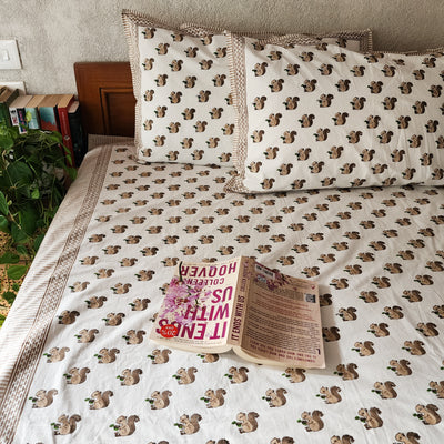 GILEHARI - Pure Cotton Hand Block Printed Double Bedsheet Thread Count 250