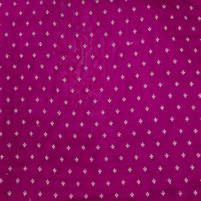 Slub Silk Cotton Margenta Pink With Tiny Embroidered Butti Fabric