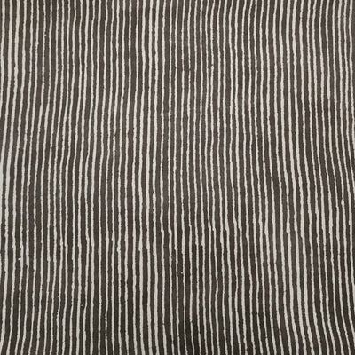 Pure Cotton Dabu Dark Kashish With Stripes Hand Block Print Fabric