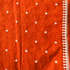 Pure Cotton Handloom Orange Tiny Flower Motif Emboriderey Hand Woven Fabric