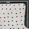 Pure Cotton Dabu White With Small Blue And Red Polka Dots Hand Block Print Fabric