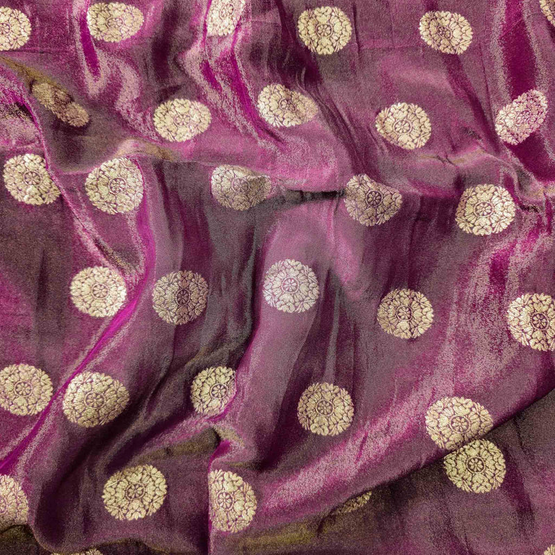 Brocade Dark Purple Tissue Fabric