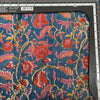 Pure Cotton Mul Jaipuri Blue With Yellow And Orange Flower Jaal Hand Block Print Fabric