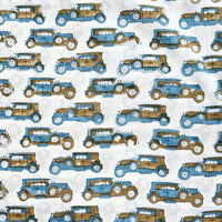 Pure Cotton Jaipuri White With Blue Bolero Car Hand Block Print Fabric