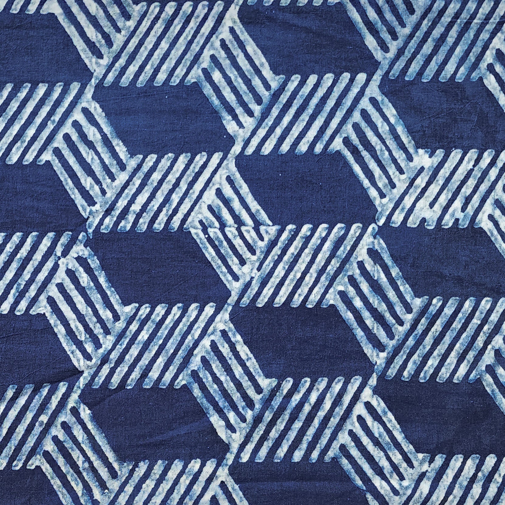 Grey - Natural Dyed Pure Wool Handloom Akola Hand Block Printed Fabric 40