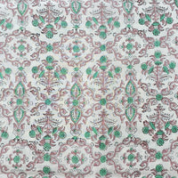 Pure Cotton Jaipuri White With Flower Intricate Design Hand Block Print Fabric