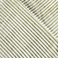 Pure Cotton Jaipuri White With Mehndi Green Stripes Hand Block Print Fabric