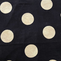 Pure Cotton Ajrak Rust Black With Cream Big Circle Hand Block Print Fabric