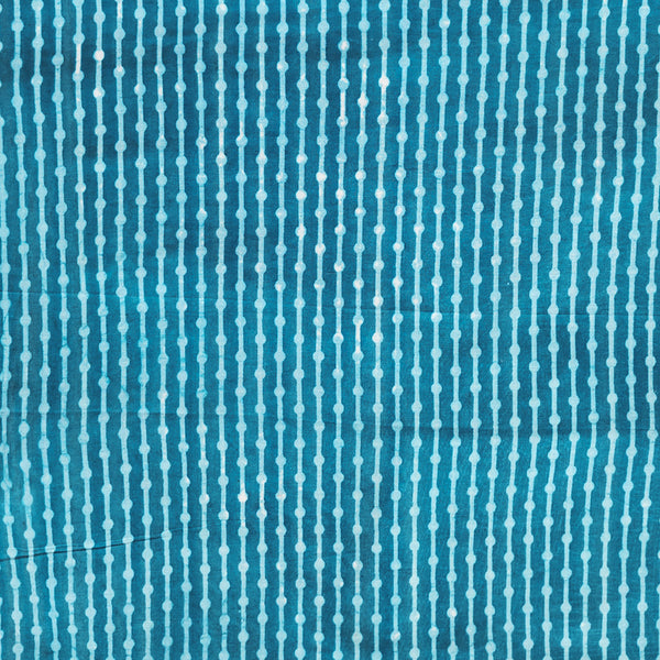 (PRE-CUT 1.47 METER) Pure Cotton Dabu Blue With Off White Hand Block Print Fabric