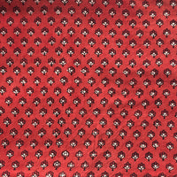 Pure Cotton Gad Ajrak Red With Cream Flower Motif Hand Block Print Fabric