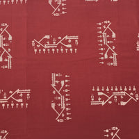 Pure Cotton Screen Print Maroon With White Fabric