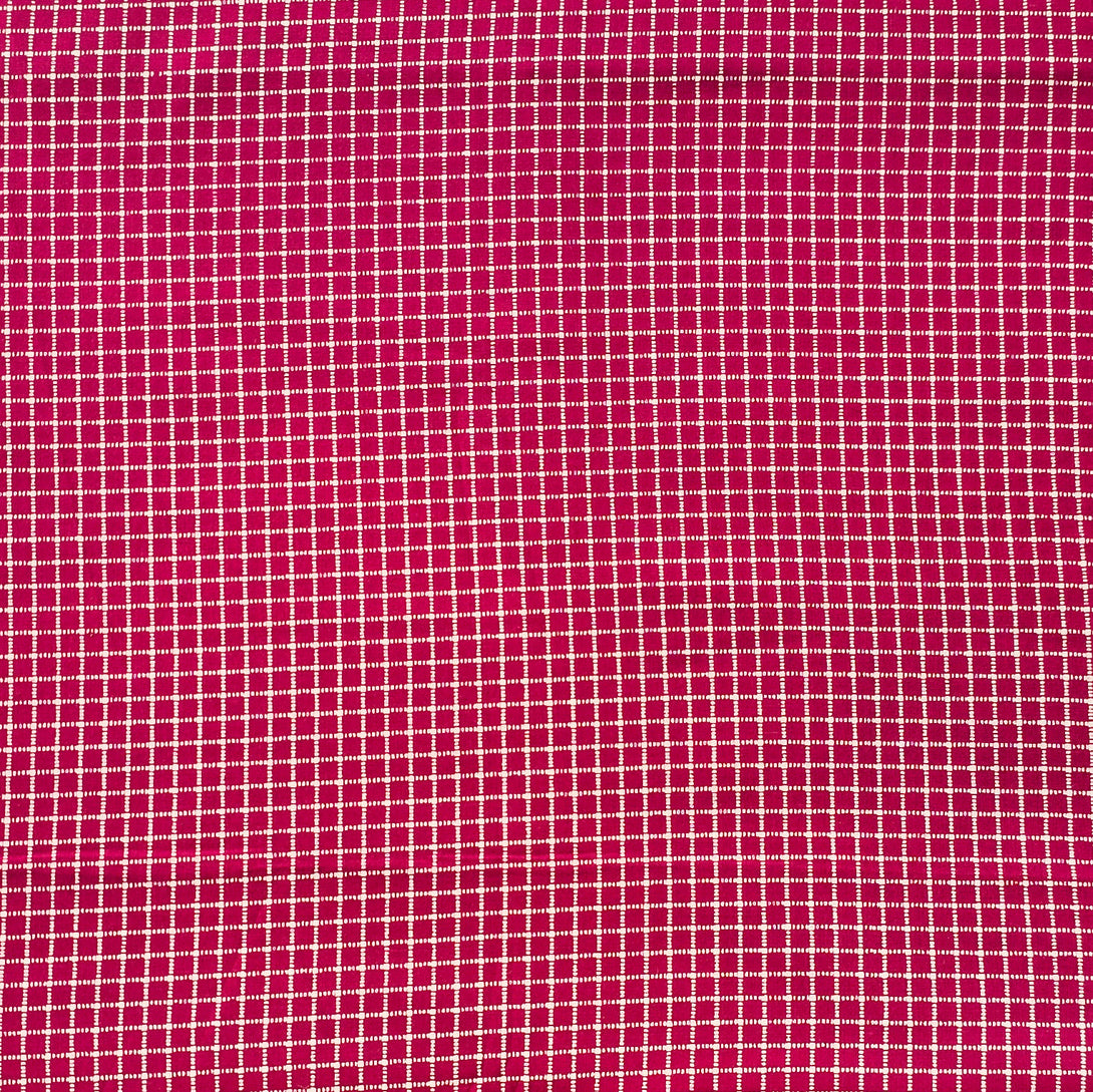Pure Cotton screen print Pink With White Fabric – Sanskruti