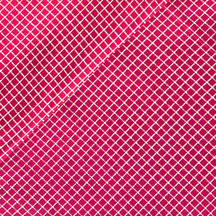 Pure Cotton screen print Pink With White Fabric – Sanskruti