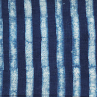 Pure Slub Cotton Indigo Big Stripes Hand Block Print Fabric