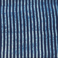 Pure Slub Cotton Indigo Stripers Hand Block Print Fabric