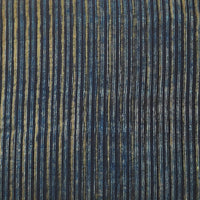 Pure Cotton Vanaspati Blue With Green Stripes Hand Block Print Fabric