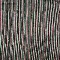Pure Cotton Vanaspati Olive Green With Marron And Black Stripes Hand Block Print Fabric