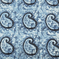 Pure Cotton Vanaspati Rust Blue With Black Kairi Jaal Hand Block Print Fabric