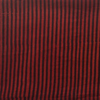 Pure Cotton Gamthi Rust Red With Black Stripes Hand Block Print Fabric