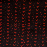 Pure Cotton Gamthi Black With Rust Red Dots And Arrow Hand Block Print Fabric