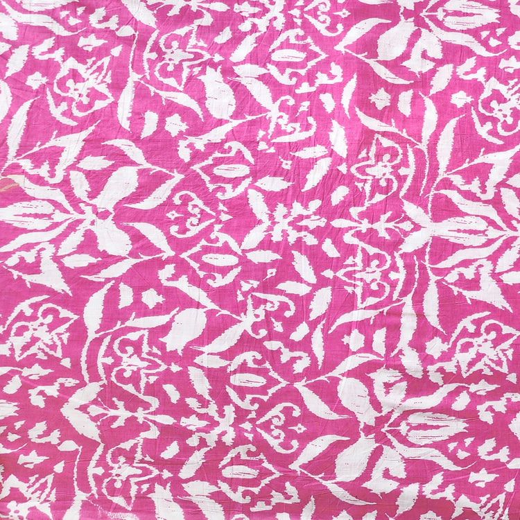 Pure Cotton Screen Print Pink With White Intricate Design Fabric ...