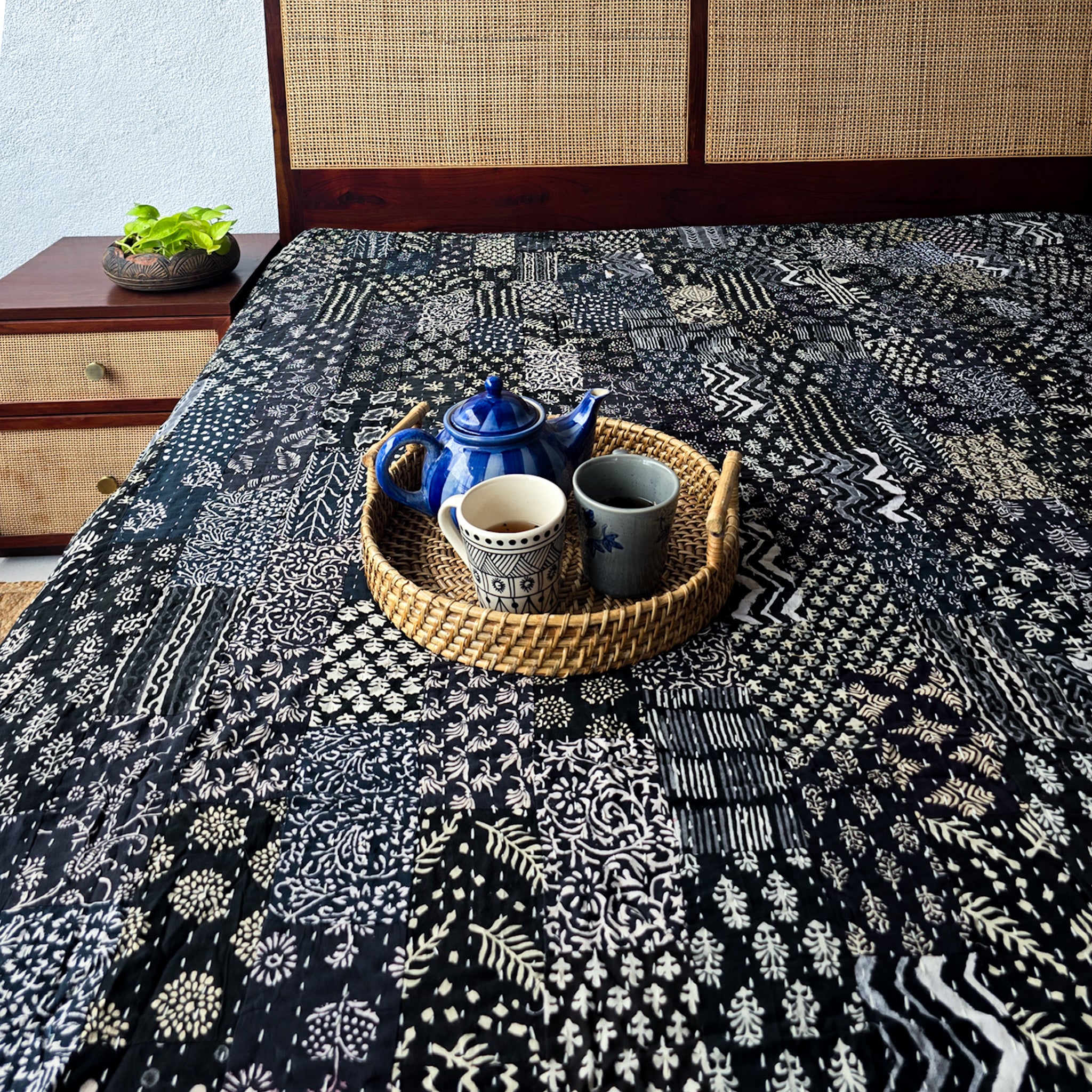 RAHAT -Cotton Hand Block Printed Jaipuri bedspread – Sanskruti