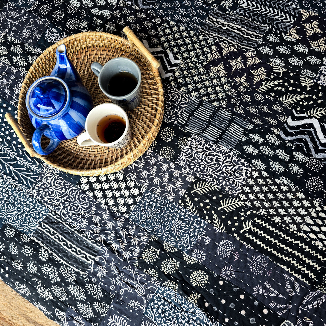 RAHAT -Cotton Hand Block Printed Jaipuri bedspread – Sanskruti