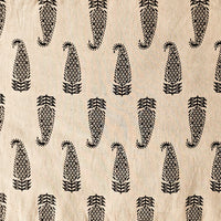 Pure Cotton Ajrak Vegetable Dyed Cream With Black Kairi Motifs Hand Block Print Fabric