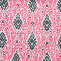 Pure Cotton Screen Print Pink With White And Grey Big Design Motifs Fabric