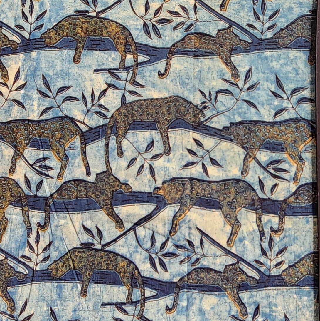 Pure Cotton Vanaspati Rust Blue With Mustard Repeating Pattern Of Chee ...