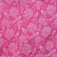 Pure Cotton Dabu Pink With Off White Flower Jaal Hand Block Print Fabric
