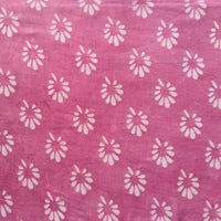 Pure Cotton Dabu Baby Pink With White Flower Motif Hand Block Print Fabric