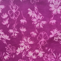 Pure Cotton Dabu Purple With Off White Flower Jaal Hand Block Print Fabric