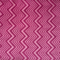 Pure Cotton Dabu Pink With Off White Zig-Zag Hand Block Print Fabric