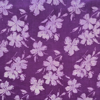 Pure Slub Cotton Dabu Purple With Flower Jaal Hand Block Print Fabric