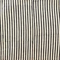 Pure Cotton Bagru Cream With Black Stripes Hand Block Print Fabric