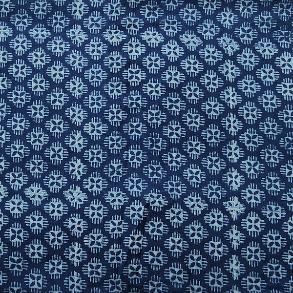 Pure Cotton Akola Indigo With Tiny Design Motif Hand Block Print Fabric