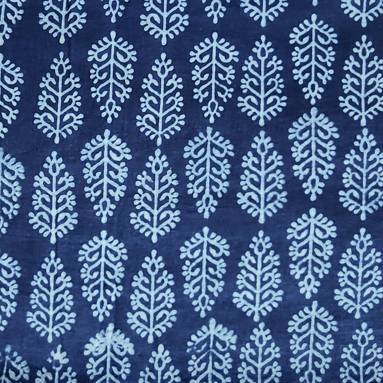 Yellow - Hand Block Akola Print Slub Cotton Fabric 18