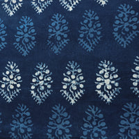 Pure Cotton  Indigo With  Intricate design Motif Hand Block Print Fabric