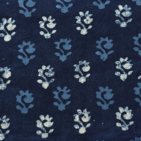 Pure Cotton Indigo Blue with White Design Motif Hand Block Print Fabric