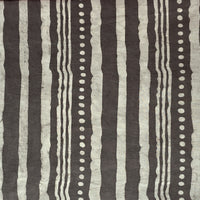 Pure Cotton Dabu Grey With Design Stripes Hand Block Print Fabric