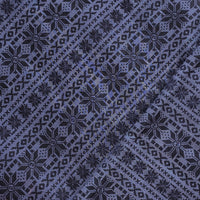 Pure Cotton Dabu Deep Blue With Black Border Design Hand Blocks Print Fabric