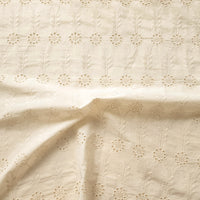(Width 60 inches) Pure Cotton Hakoba Cream With Flower Creeper Fabric