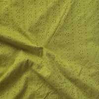 (Width 57 inches) Pure Cotton Hakoba Mehndi Green With Flower Fabric