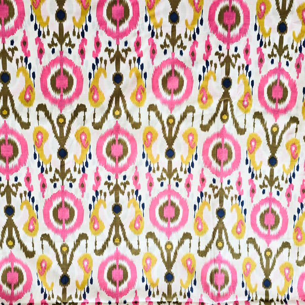 Pure Cotton Screen Print White With Intricate Design Fabric