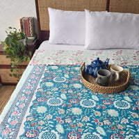 SUBAH SUBAH - Pure Mul Cotton Hand Block Printed Reversible Dohar Blanket With Cotton Flannel Filling
