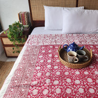 GULZAR  RAAT -Pure Mul Cotton Hand Block Printed Reversible Dohar Blanket With Cotton Flannel Filling